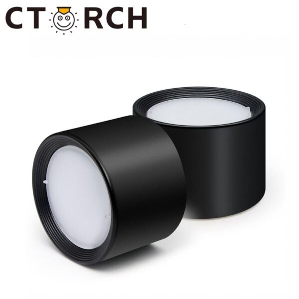 Lampe d'extérieur LED ronde, noire CTORCH