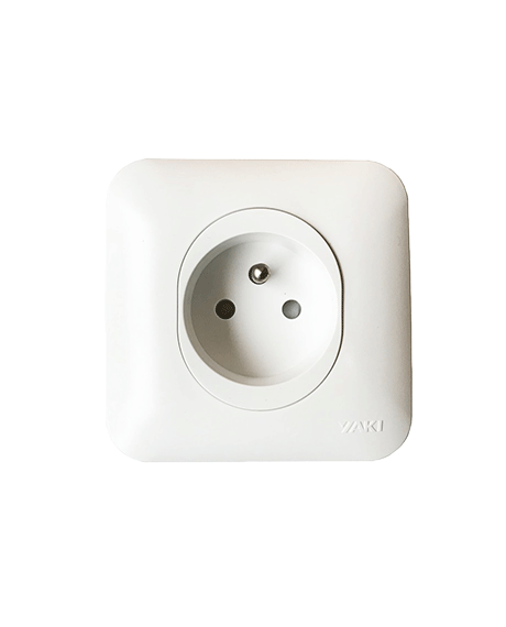 Prise de courant 2P+T Blanc YAKI