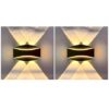 Applique murale SUNRAYS Uplight, luminaire décoratif pour la maison, luminaire de salon, lampe d'intérieur au design unique, applique murale étanche (blanc chaud, verre et métal) (lot de 2)
