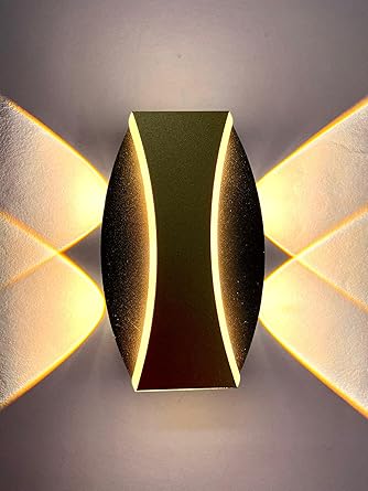 Applique murale SUNRAYS Uplight, luminaire décoratif pour la maison, luminaire de salon, lampe d'intérieur au design unique, applique murale étanche (blanc chaud, verre et métal) (lot de 2)
