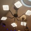 Lustre LED Six Bras à  trois Couleur Jaune, industriel et Blanc