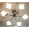 Lustre LED Six Bras à  trois Couleur Jaune, industriel et Blanc