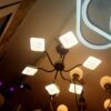 Lustre LED Six Bras à  trois Couleur Jaune, industriel et Blanc