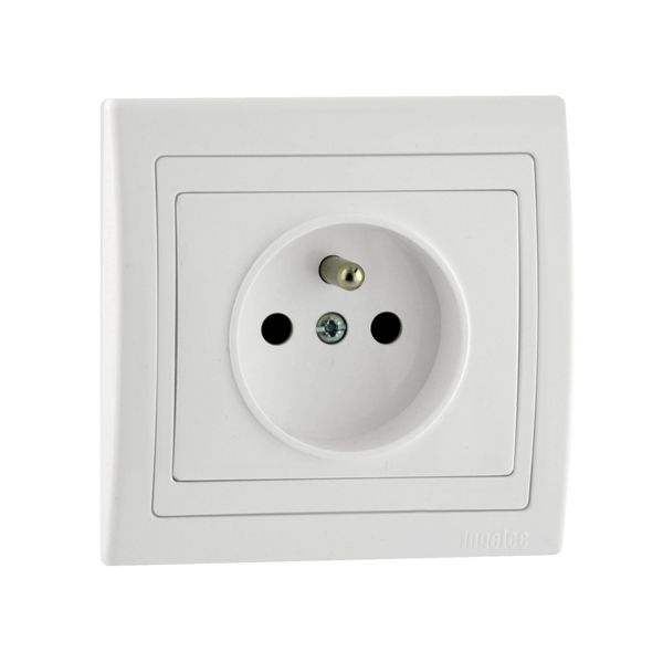 Prises électriques 2P+Terre blanc ingelec kenzi