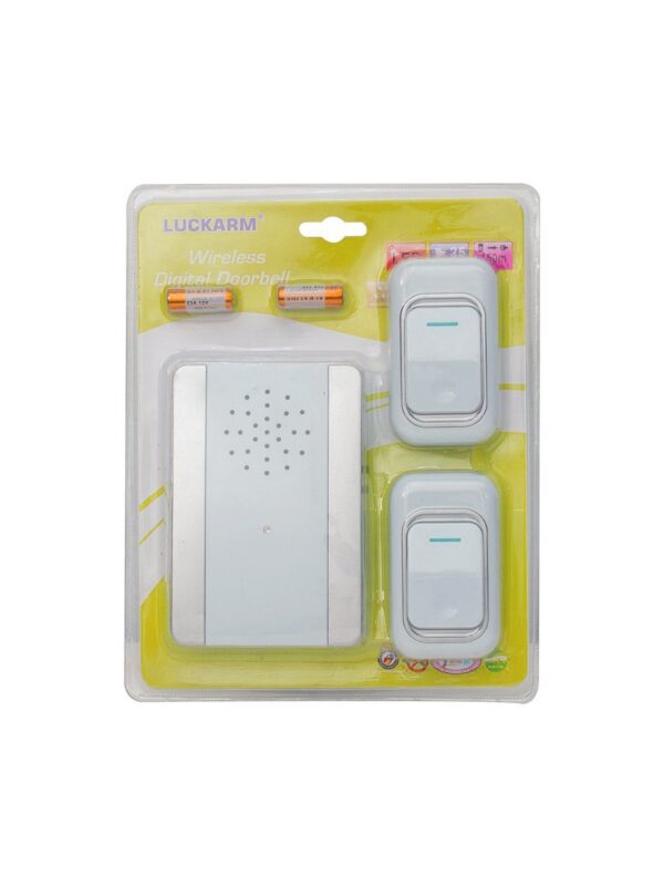 Sonnette sans fil Luckarm à double télécommande et récepteur unique, 25 mélodies, portée de 150 m