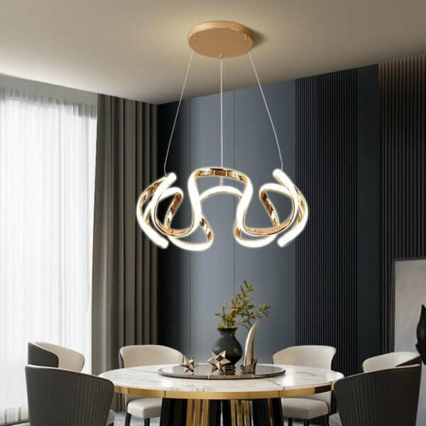 Lustre Creative En Aluminium Pendentif Lampe Hauteur Réglable